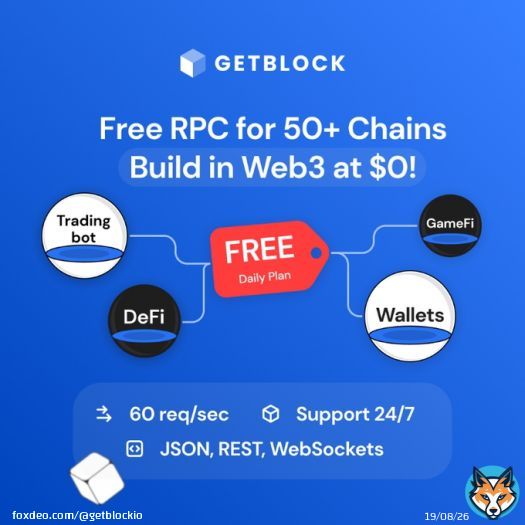 Blockchain dev + Forever free RPC = in Web3  With $0 plan at GetBlock you get access to 50+ protocols, unlimited number of endpoints, stable connection at 60 req/sec, truly helpful customer support, 99%+ SLA &hellip; and awesome dApp after all