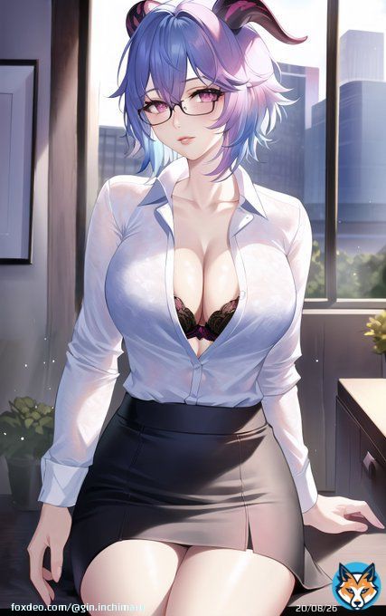 Office Lady Ganyu  #Ganyu #anime #animegirl #anime18 #animefanart #animeart #ganyu