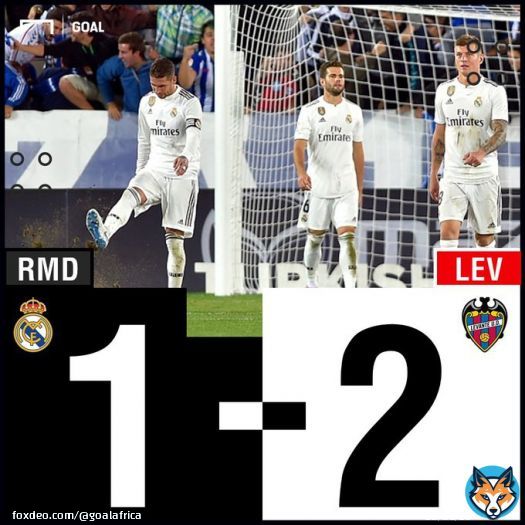 FT: Real Madrid 1-2 Levante  Real Madrid have now lost their last three games in all competitions! #BadHindu