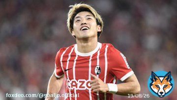 勝利に大貢献  フライブルクが #堂安律 のゴールなどでカラバフに快勝！  90+3分までプレーした堂安は、ゴールだけでなく、攻撃の軸を担いEL白星スタートに導いた。  #UEL グループG 第1節 #フライブルク 2-1 #カラバフ