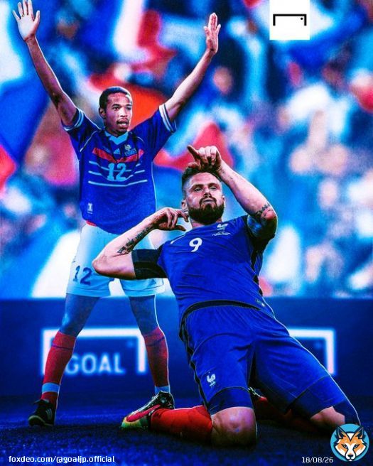 フランス代表の最多得点記録を更新   #カタールW杯 ラウンド16 ポーランド戦で先制ゴールを挙げた #ジルー。  このゴールで #フランス代表 での通算得点数を「52」とし、#アンリ を抜いて歴代最多得点記録を樹立。  #Qatar2022 | #FIFAワールドカップ