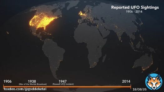 Look at this map showing where UFOs have been spotted all over the world.   Why is the US lighting up like a Christmas tree?