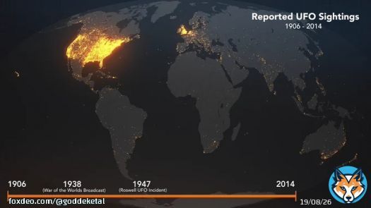 Look at this map showing where UFOs have been spotted all over the world.   Why is the US lighting up like a Christmas tree?