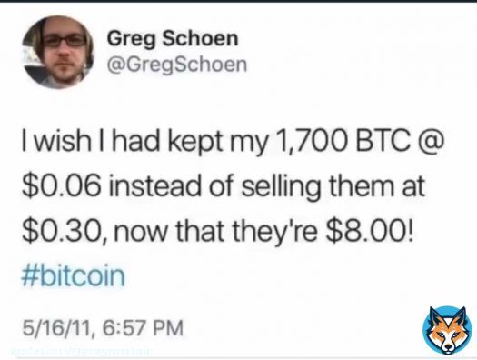 99% of the earliest Bitcoin holders did this exact thing. Don't be a Greg. HODL.