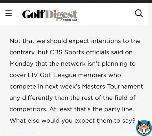 A few days ago CBS giving fair coverage at the Masters was the big story  Today the interview slate was released. While not the choice of CBS that was Augusta NGC it is surprising to see @PhilMickelson left off the list and a few other ex champs now on LIV.
