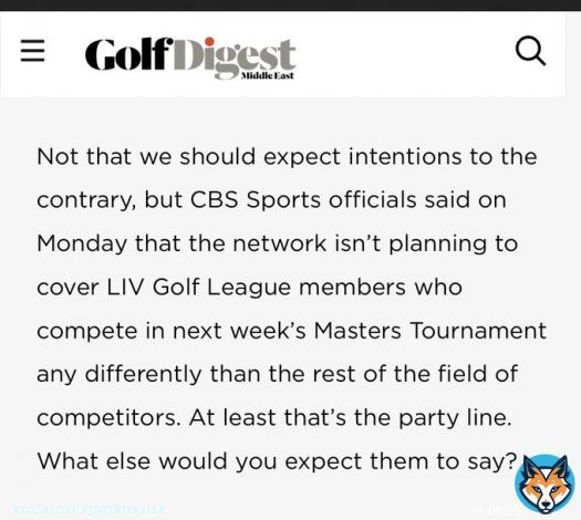 A few days ago CBS giving fair coverage at the Masters was the big story  Today the interview slate was released. While not the choice of CBS that was Augusta NGC it is surprising to see @PhilMickelson left off the list and a few other ex champs now on LIV.