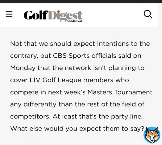 A few days ago CBS giving fair coverage at the Masters was the big story  Today the interview slate was released. While not the choice of CBS that was Augusta NGC it is surprising to see @PhilMickelson left off the list and a few other ex champs now on LIV.