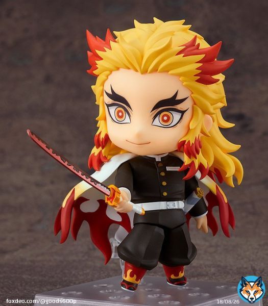 ねんどろいど 鬼滅の刃 煉獄 杏寿郎  表情パーツ「通常顔･笑顔･もぐもぐ顔」 弁当、エフェクトパーツ付属  あみあみ(箱破損特価新品) 30%OFFで販売開始！   #鬼滅の刃 #煉獄杏寿郎
