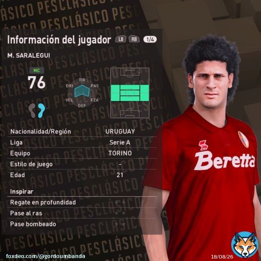 Marcelo Saralegui  Torino Temporada 92/93  pr&oacute;ximamente en @PESCLASICO para #eFootballPES2021 PC