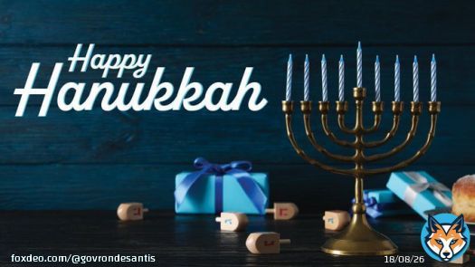 .@CaseyDeSantis and I wish everybody lighting the first candle of the menorah this evening a Happy Hanukkah!