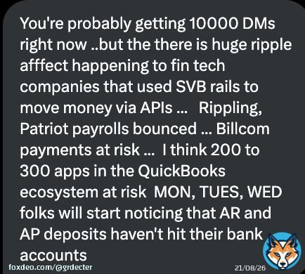 Silicon Valley Bank about to crash hundreds of APIs.
