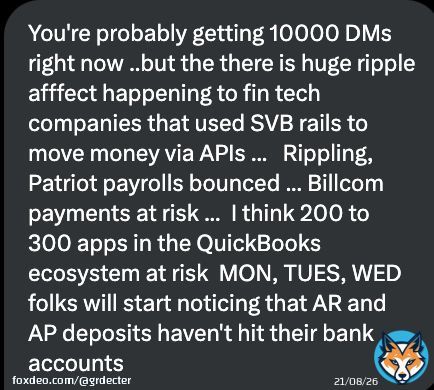 Silicon Valley Bank about to crash hundreds of APIs.