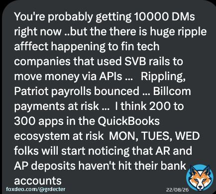 Silicon Valley Bank about to crash hundreds of APIs.