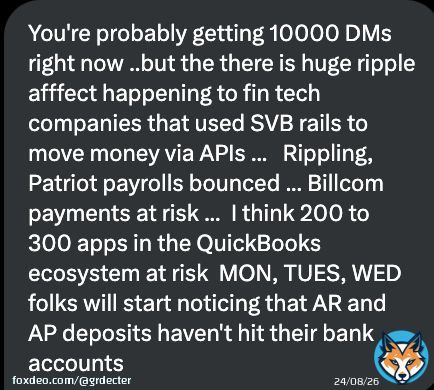 Silicon Valley Bank about to crash hundreds of APIs.