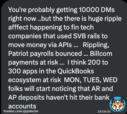 Silicon Valley Bank about to crash hundreds of APIs.