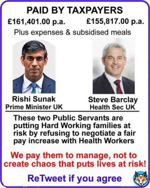 Dear @RishiSunak @SteveBarclay  you call your publicity stunt meeting the #NHS Reform proposals  What about #NHSnurses Fair Wage Reform?  @SkyNews @BBCNews @LBC @bbc5live @itvnews #BBCLauraK