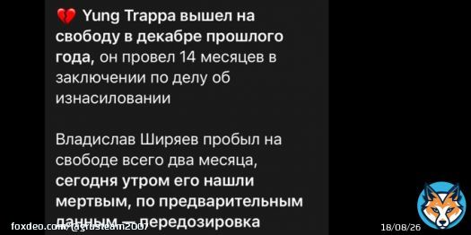 yung trappa отсидел 14 месяцев за изнасилование был на свободе 2 месяца и сегодня сдох кринжовый пост