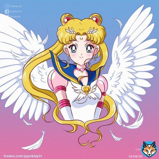 I wanted to draw eternal sailor moon with angel wings&hellip; at first I thought I will regret it but in the end it turn out pretty decent I guess! What do you think? #SailorMoon #セーラームーン