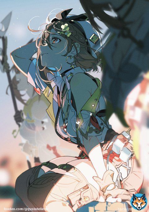 \『#ライザ3』発売1カ月前記念イラストリレー / 18人目最後のイラストを 描き下ろしていただいたのは 米山舞 さん (@yoneyamai) 過去の自分と一緒に空を見上げるライザ。 何を想っているんでしょう…? フォロー&#ライザ3イラストリレー と感想を 入れて引用RTでポストカードセットが当たる