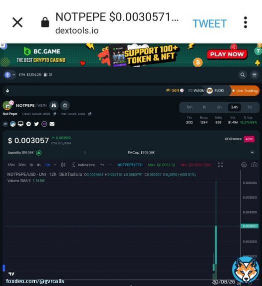 Guys !!! I smell Millions here #NOTPEPE , Definitely it has ability to reach in between 20M - 100M capability #memecoin  , Community is Bullish now $NPEPE on dip at 250K , Right Time to invest some #eth    #bitcoin #pepe #BOB #notbob