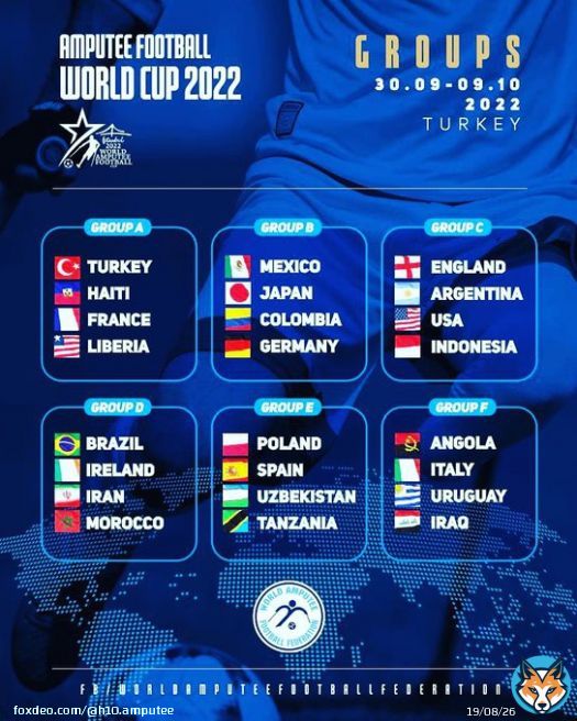 アンプティサッカーワールドカップ2022トルコ大会の予選グループが決まりました！ あとはしっかり準備するのみ #アンプティサッカー #ワールドカップ #予選リーグ #決定 #vamos #日本代表 #やればできる