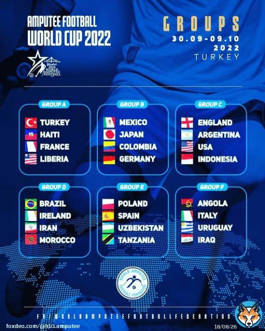 アンプティサッカーワールドカップ2022トルコ大会の予選グループが決まりました！ あとはしっかり準備するのみ #アンプティサッカー #ワールドカップ #予選リーグ #決定 #vamos #日本代表 #やればできる