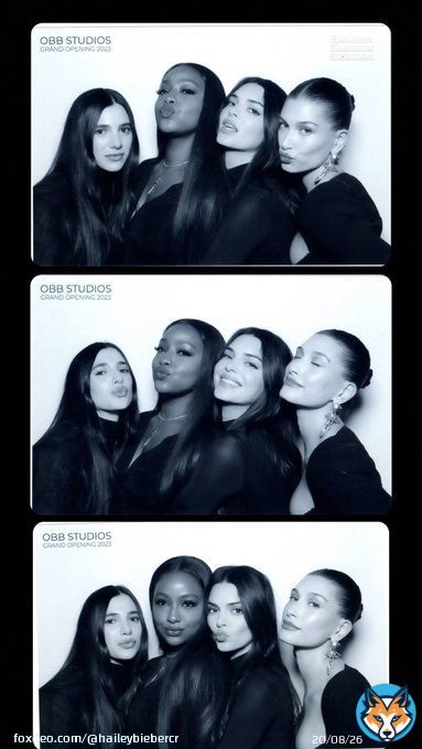 Hailey Bieber with Kendall Jenner, Justine Skye and Lauren Perez at the @OBB Studios grand opening in Los Angeles, California. (January 14, 2023)   by kendalljenner