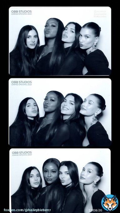 Hailey Bieber with Kendall Jenner, Justine Skye and Lauren Perez at the @OBB Studios grand opening in Los Angeles, California. (January 14, 2023)   by kendalljenner