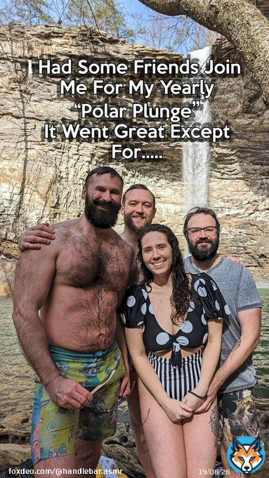 You Can Tell How Cold It Is From How Red I Get  At Least It Had A Happy Ending. #friends #adventure #outdoors #outside #nature #natural #waterfall #view #instagood #instadaily #reels #bear #beard #barba #glasses #goodvibes #goodtimes #goodmorning #m&hellip;