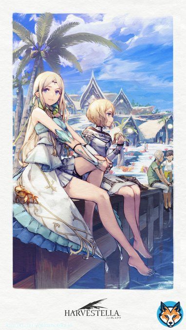 ／ #ハーヴェステラ  ニンテンドースイッチ版 発売まであと日！ ＼  キャラクターデザイン長谷川靖による本日のカウントダウンイラストは「エモ」＆「シュリカ」!! #Harvestella