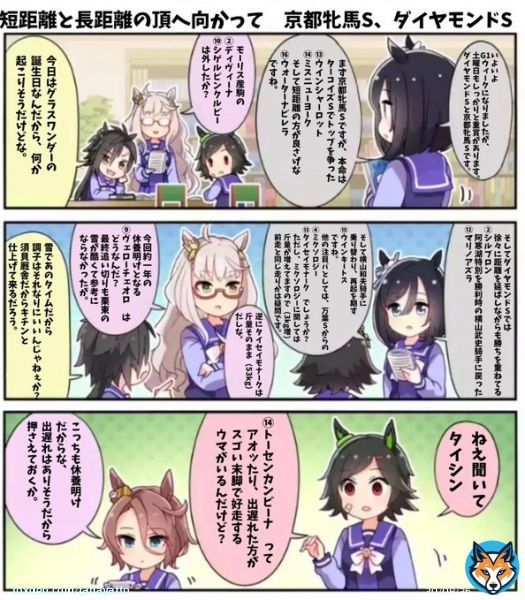 今週は重賞が4レースもありバタバタしますが、楽しんでいきましょう。 #京都牝馬ステークス  #京都牝馬S  #ウインシャーロット #ミスニューヨーク #ウォーターナビレラ #ダイヤモンドステークス  #ダイヤモンドS #シルブロン  #マリノアズラ #ウインキートス   #ウマ娘 #うまよん