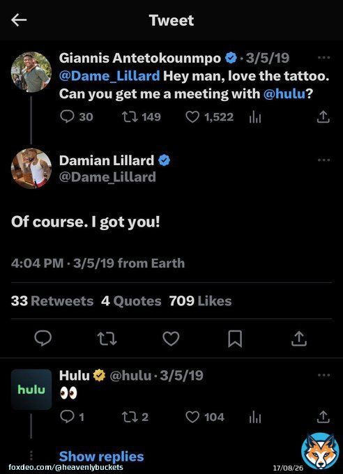 Wait&hellip; did Damian Lillard get Giannis his Hulu Sponsorship?