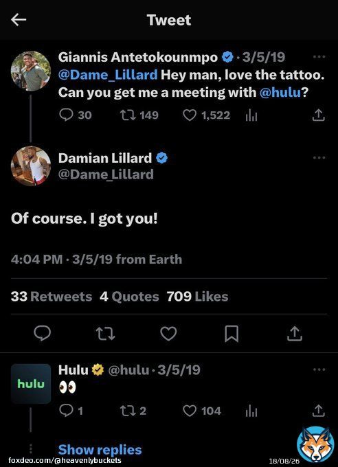 Wait&hellip; did Damian Lillard get Giannis his Hulu Sponsorship?