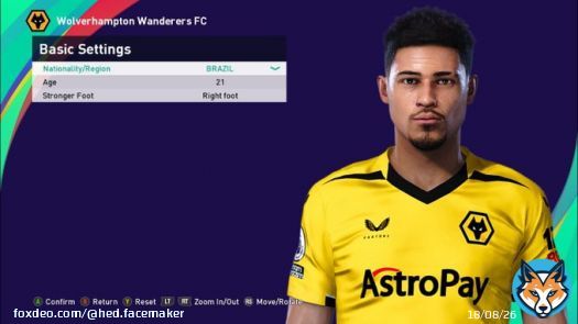 Jo&atilde;o Gomes- Wolves .  Download:  . #eFootballPES2021  #eFootball  #blender3d #zbrush Credit: Konami