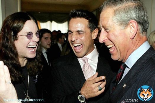 THIS MOMENT  Ozzy Osbourne, Chico Slimani and the then Prince Charles burst out laughing. Apparently, the subject which cracked up, Ozzy, Chico, and Charles was goat herding - which was once Slimani's occupation in Morocco  #KingCharlesIII #KingCharlles