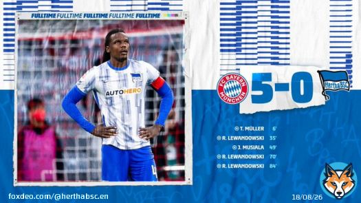 No added time. A day to forget in Munich.  #FCBBSC #GemeinsamHertha #HaHoHe