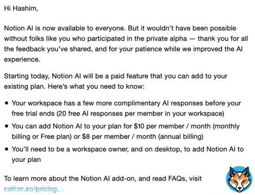 Notion AI is a paid feature now. I think it is justified and the pricing is good. But shouldn't it come free with the upgraded version of Notion?
