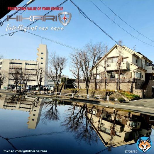 鏡のように映り込む景色\u2605HIKARI ガラスコーティング 6日、月曜日は晴れて暖かい1日です  #ガラスコーティング #カーケア #車 #車好きな人と繋がりたい #洗車 #洗車好きと繋がりたい #バイク #企業公式が毎朝地元の天気を言い合う #イマソラ #大阪 #箕面 #2月6日 #UT_PSコラボ #グラミー賞