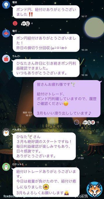【グルトレ利確】 今日の紐付けトレードは、ポンド円(GBPJPY)利確で利益をお届け 3月も既に5勝0敗で幸先いいです\u266a 紐付けトレードで安定して利益をお届けしているので、 裁量がうまくいかない時も安心材料になるようです さらに、トレード部屋ではドル円ポン円先出し中