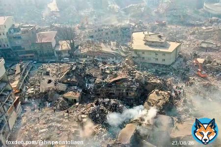 #Earthquake in #Turkey has left more than 43,500 dead so far. 80% of the city of #Kahramanmaraş, the epicenter of the 7.8 and 7.6 #earthquakes occurred on February 6, has suffered damage. #TurkeyEarthquake