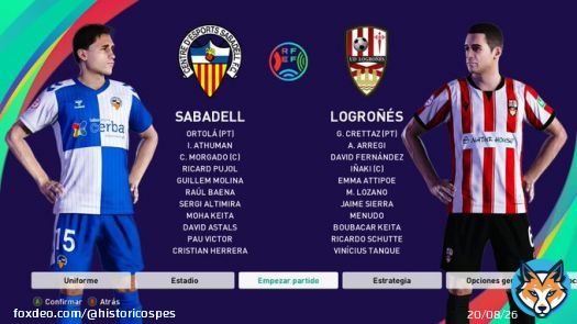 Disfruta del partido de #PrimeraRFEF   @CESabadell   @UDLogrones   Nova Creu Alta  19:00  Plantillas 100% actualizadas      Facepack de @Ctmaker @SethLopex619 y @MartinF03258112    #efootballpes2021 #SavePES #PrimeraRFEF #SabadellLogro&ntilde;es
