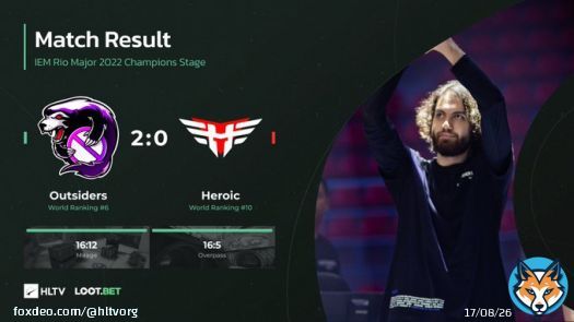 Outsiders defeat @heroicgg 2-0 to win #IEM Rio Major 2022!