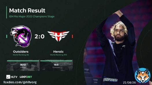 Outsiders defeat @heroicgg 2-0 to win #IEM Rio Major 2022!