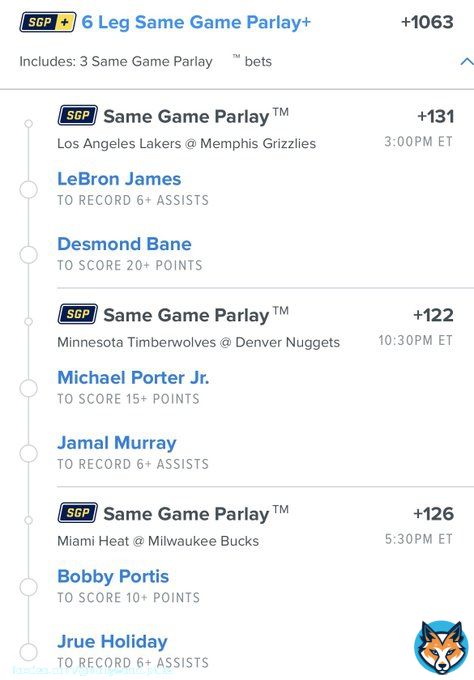 +1063 Odds Parlay   Good vibes only. Let&rsquo;s eat!   #gamblingtwitter