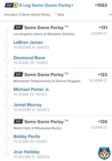 +1063 Odds Parlay   Good vibes only. Let&rsquo;s eat!   #gamblingtwitter