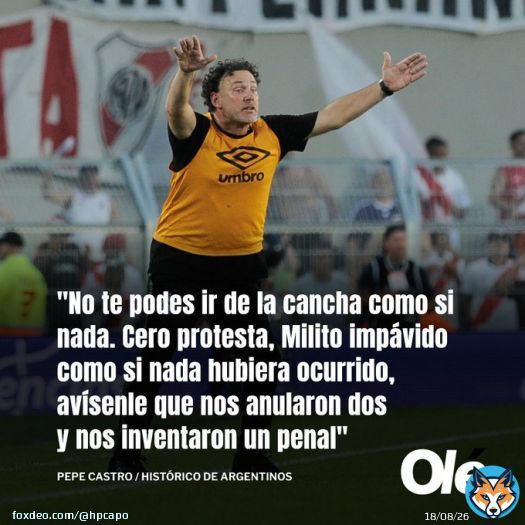 Pepe Castro tiene m&aacute;s huevos q @MalaspinaC (no necesita mucho), q Milito y los 14 hinchas de Argentinos q alguna vez putearon a Maradona y hoy se arrodillan a JC Avila