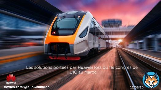 Au 11&egrave;me Congr&egrave;s de l'UIC de la grande vitesse qui se tient du 7 au 10 mars 2023 &agrave; Marrakech au Maroc, Huawei a pr&eacute;sent&eacute; ses derni&egrave;res solutions pour les chemins de fer &agrave; grande vitesse.  1/3