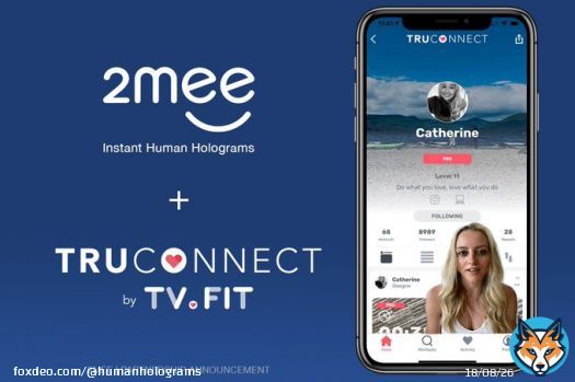 We are delighted to announce a new partnership with the UK's leading online fitness and wellbeing community by @truconnectapp. Users can interact with their fitness trainers, experts and celebrities who appear as 2mee Holograms to motivate, encouragee and promote their journey.