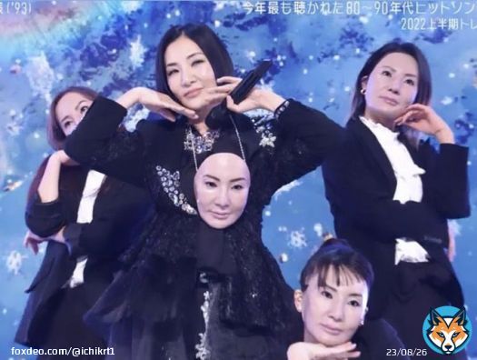 TVの中 全員被ってるってことꉂꉂʬʬ？ デクラスがすぎるよ  #広瀬香美 #ゴムマスク