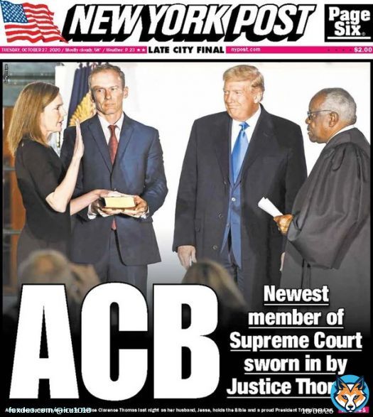 Remember when Clarence Thomas sworn in Amy Coney Barrett, to make it 6-3? He is the best Supreme Court Justice in my lifetime!